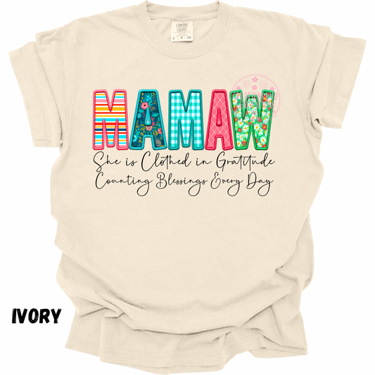 MAMAW SHE IS CLOTHED IN GRATITUDE PREORDER