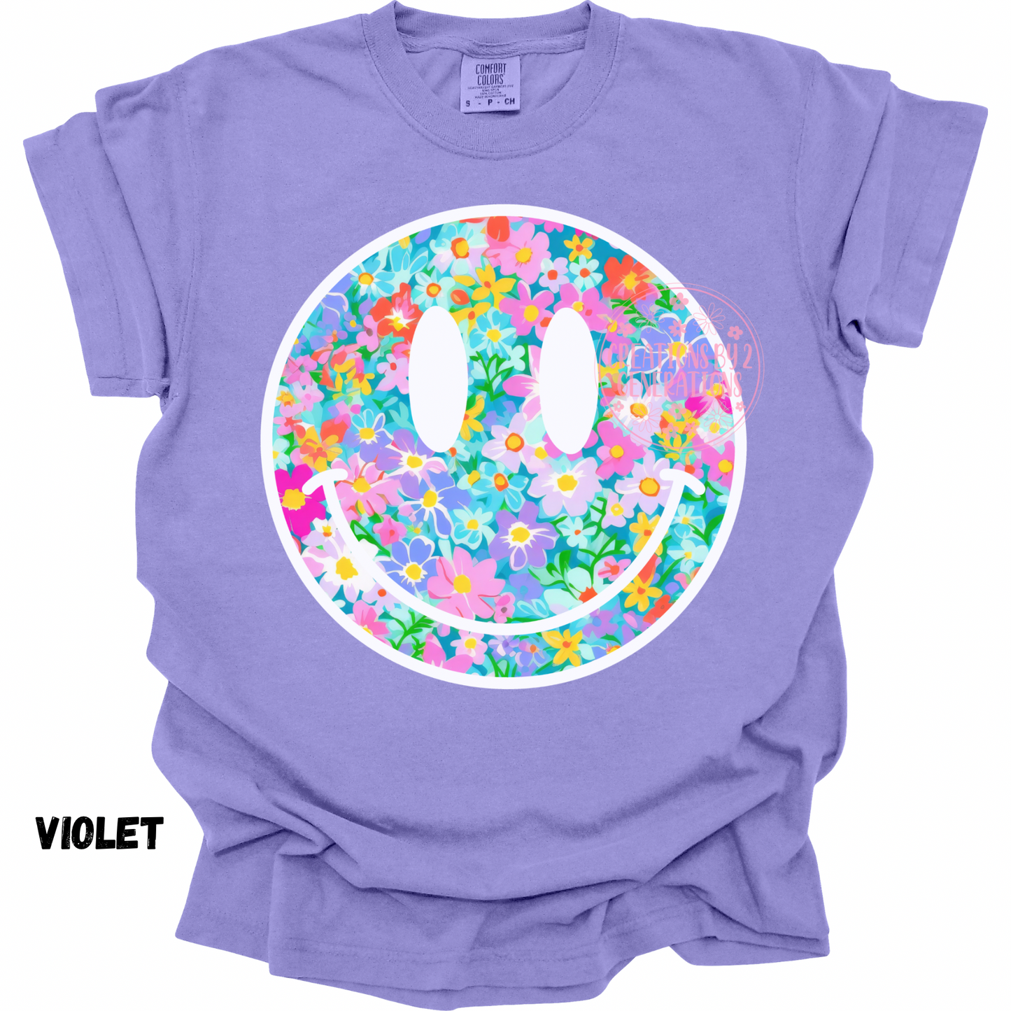 FLORAL WHITE OUTLINE SMILEY PREORDER