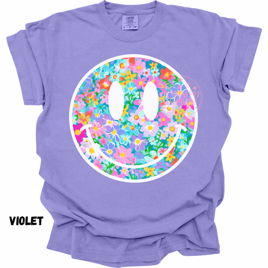FLORAL WHITE OUTLINE SMILEY PREORDER