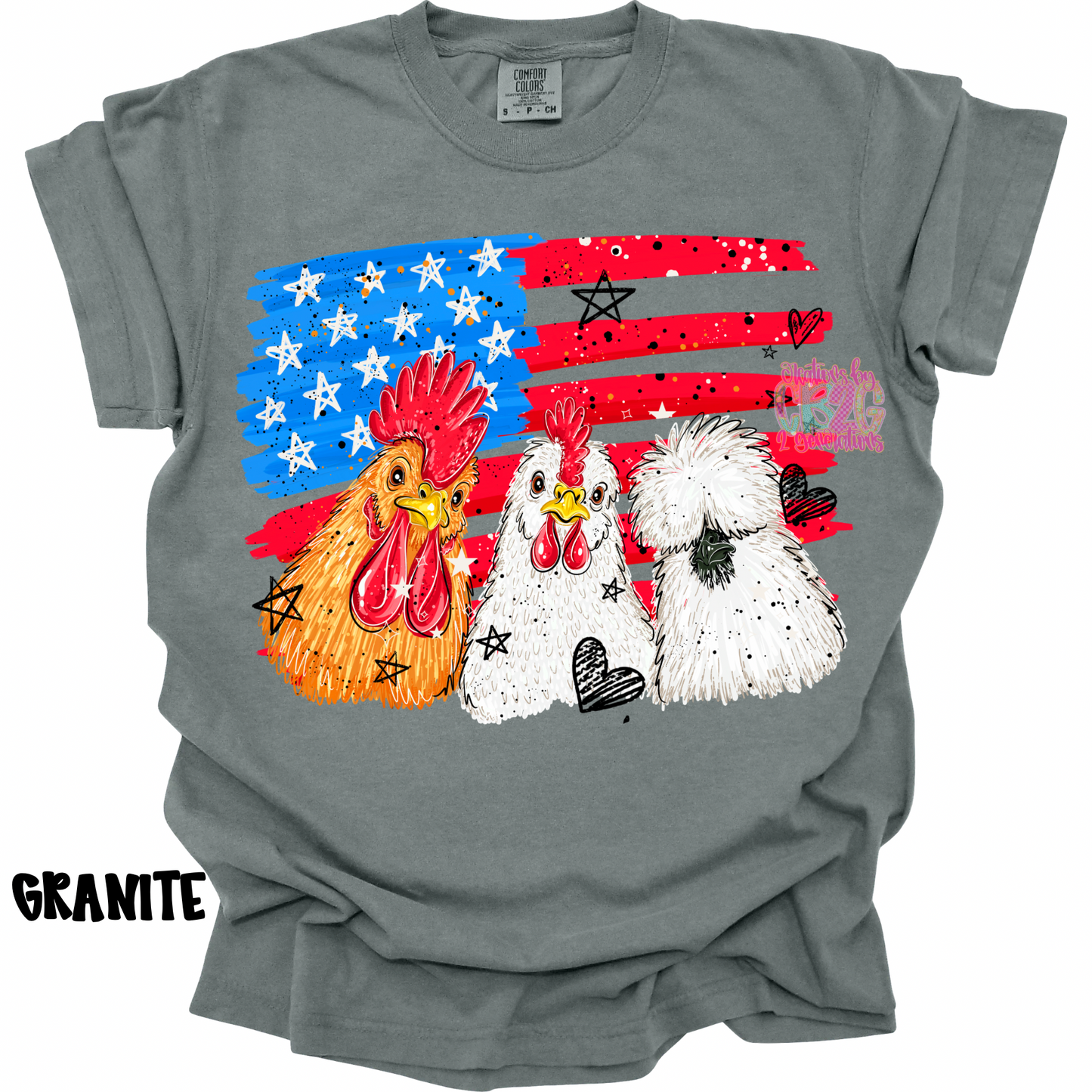 3 CHICKENS WITH FLAG PREORDER