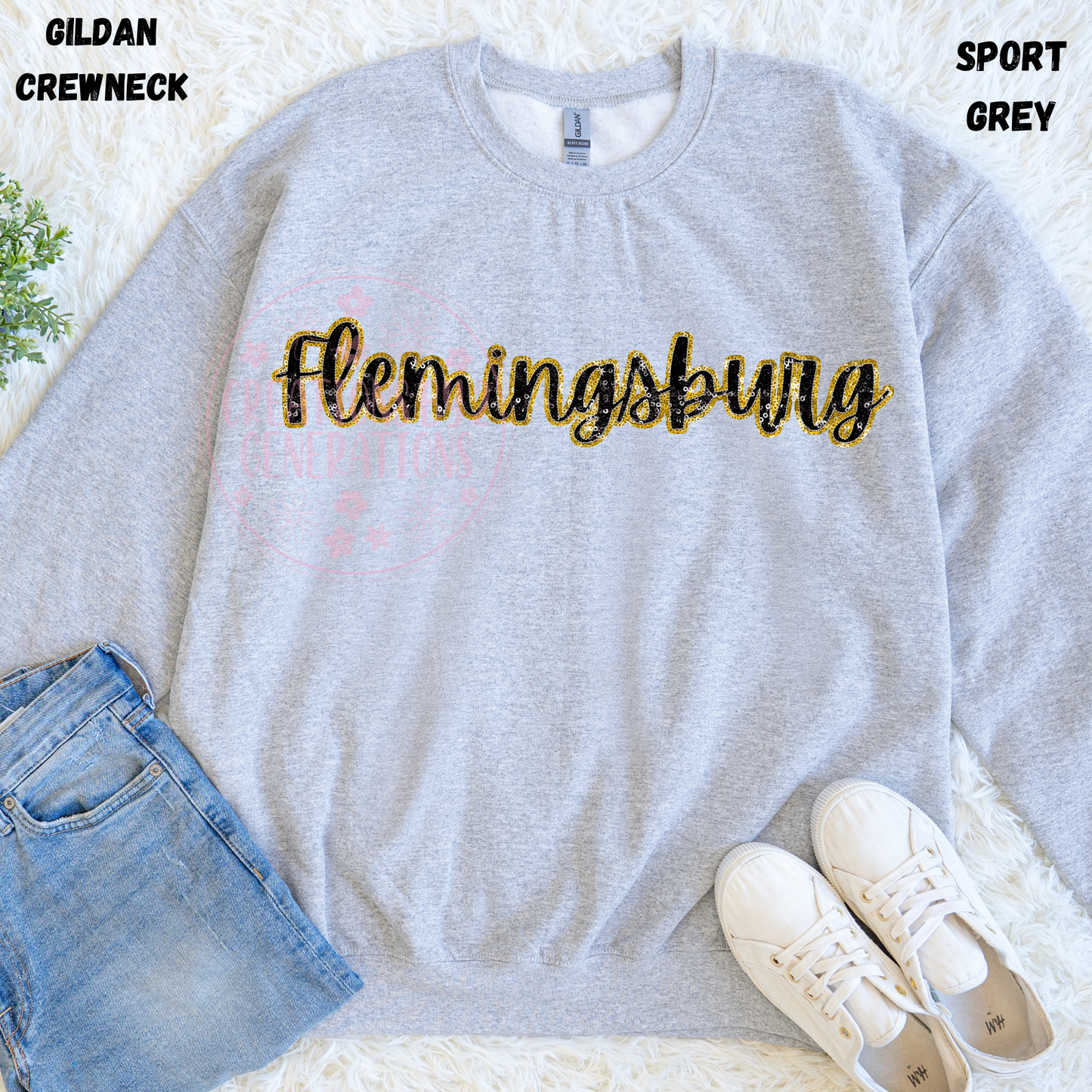 FLEMINGSBURG FAUX SEQUINS SWEATSHIRT