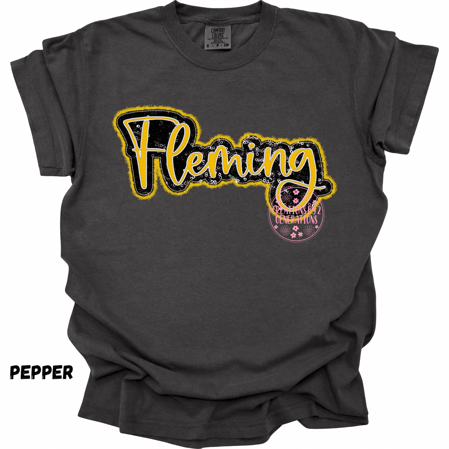 FLEMING CURSIVE FAUX SEQUINS
