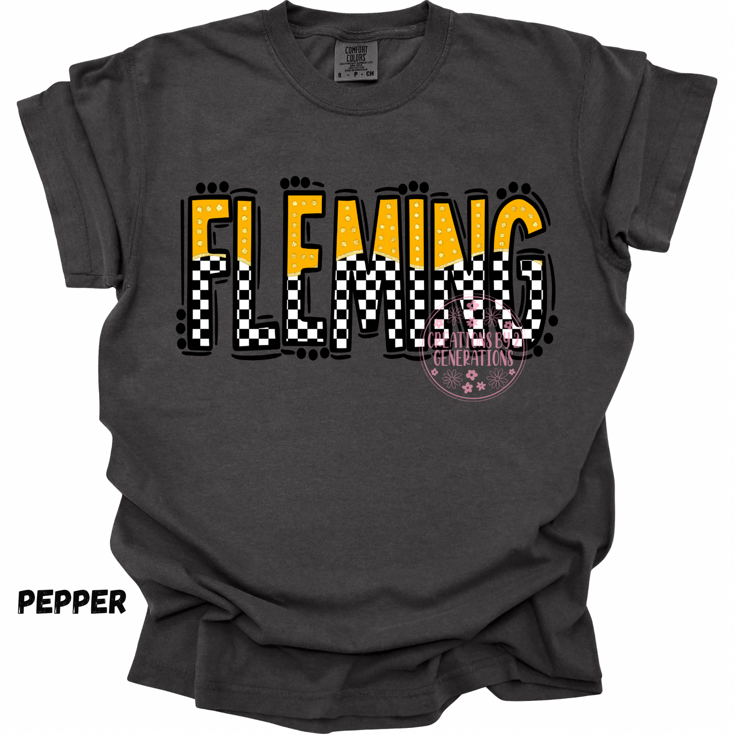 FLEMING WITH BLACK & WHITE CHECKERED ON THE BOTTOM