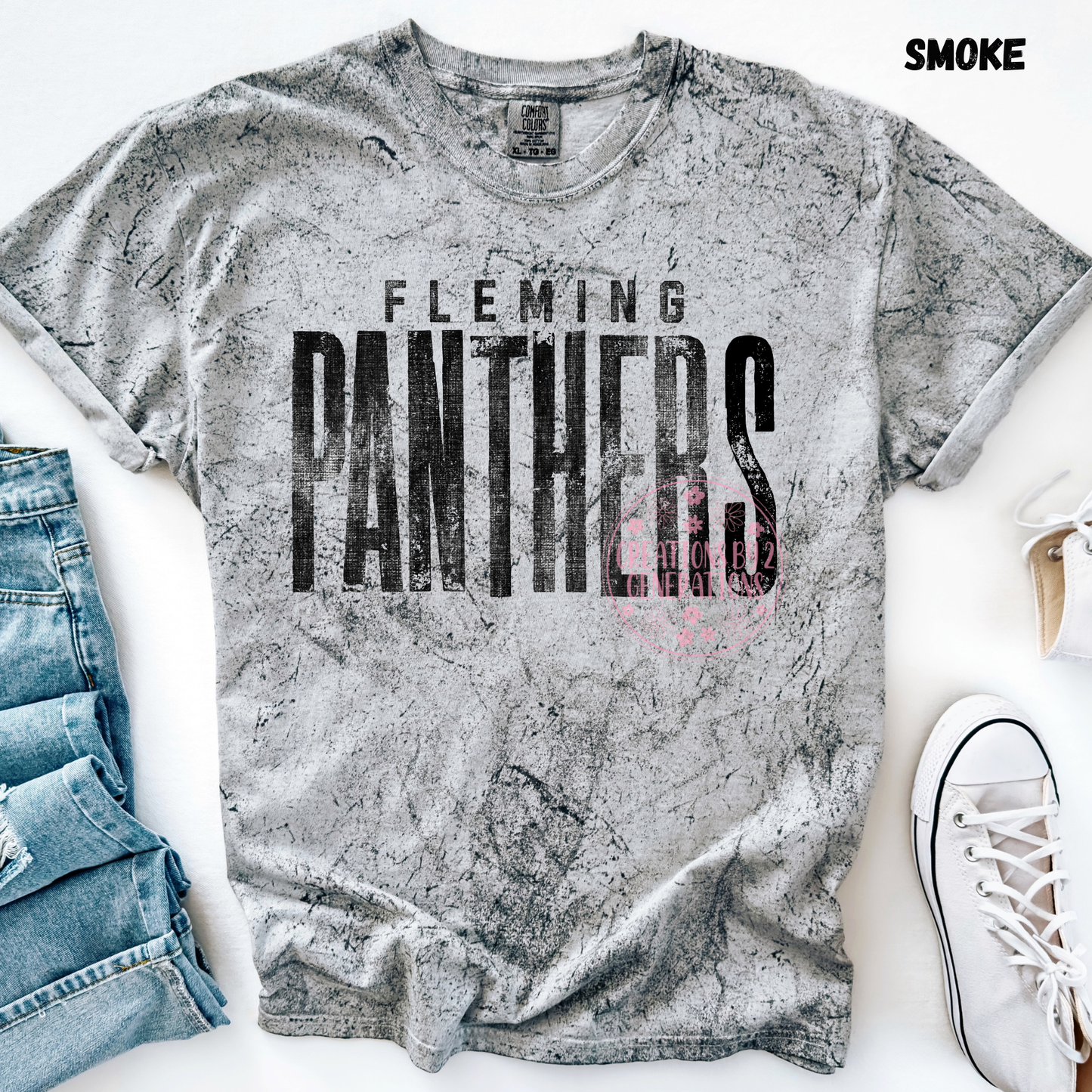 FLEMING PANTHERS DISTRESSED BLACK