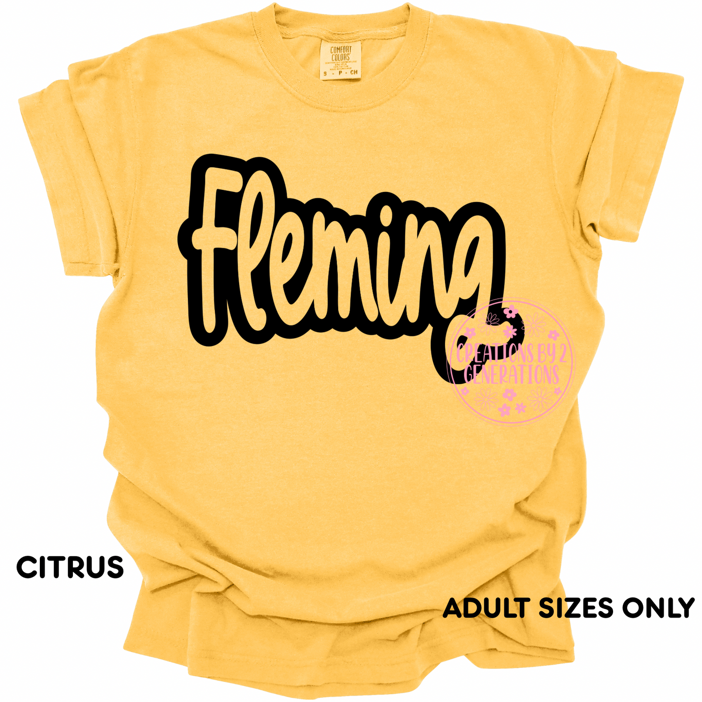 FLEMING BLACK CURSIVE OUTLINE PREORDER