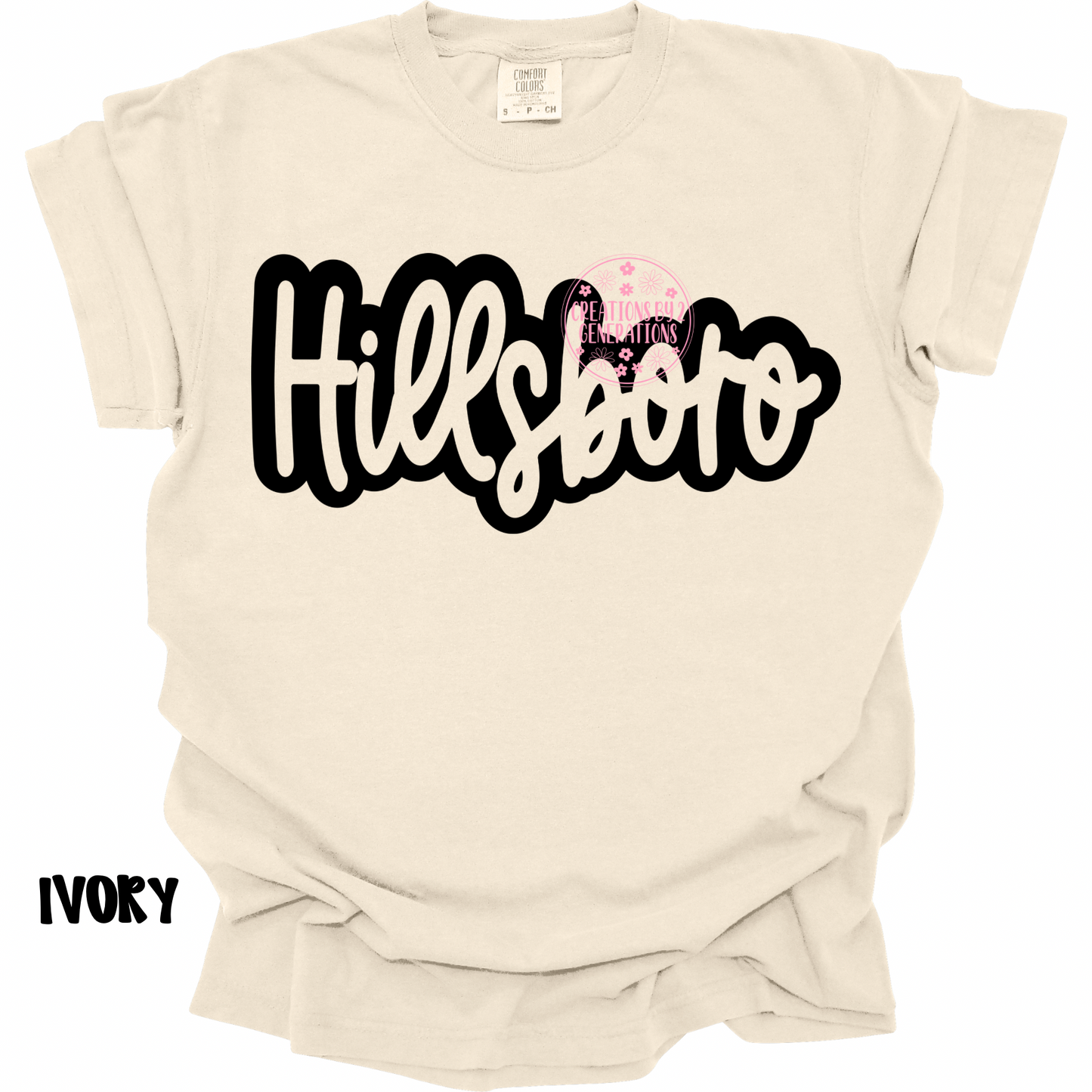 HILLSBORO CURSIVE BLACK OUTLINE PREORDER