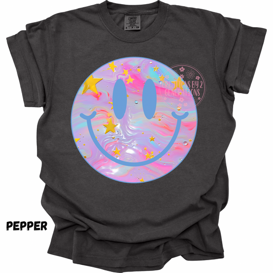 SMILEY FACE COLORFUL WITH YELLOW STARS PREORDER (YOUTH)