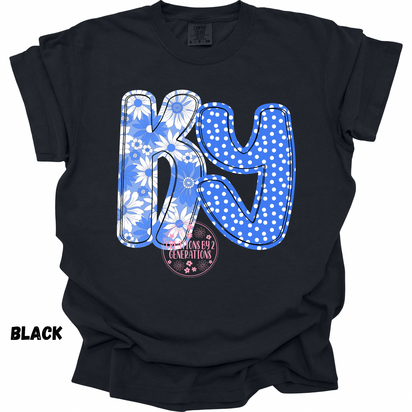 KY BLUE FLORAL/POLKA DOTS PRINT