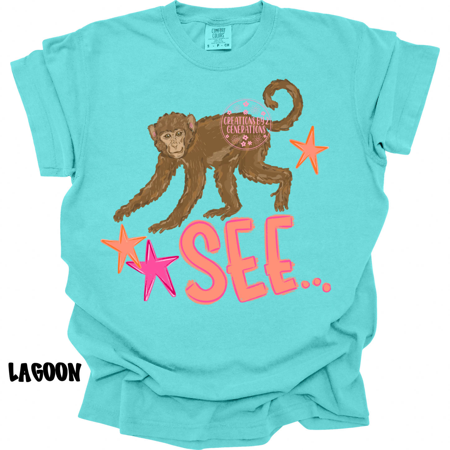 MONKEY SEE (FRONT) MONKEY DO! (BACK) PINK/ORANGE PREORDER