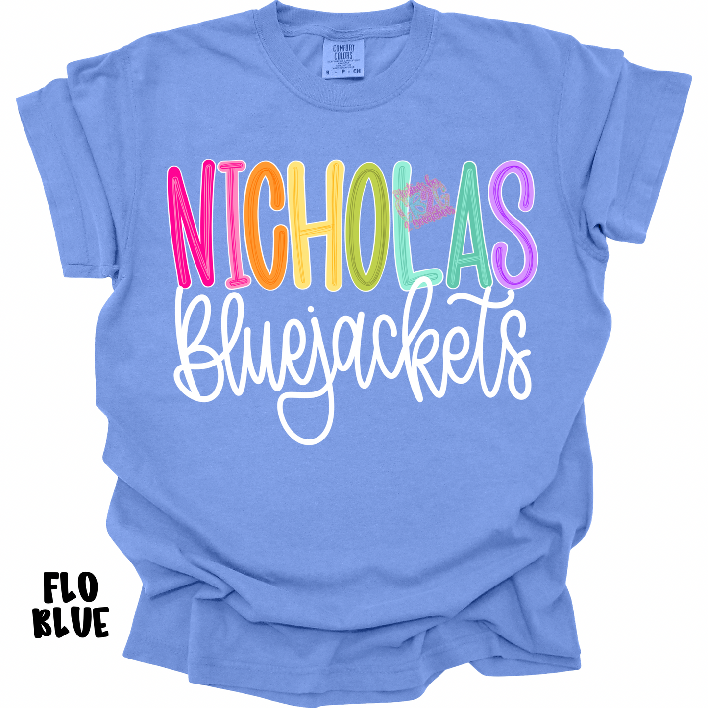 NICHOLAS BLUEJACKETS COLOR POP WITH WHITE CURSIVE PREORDER
