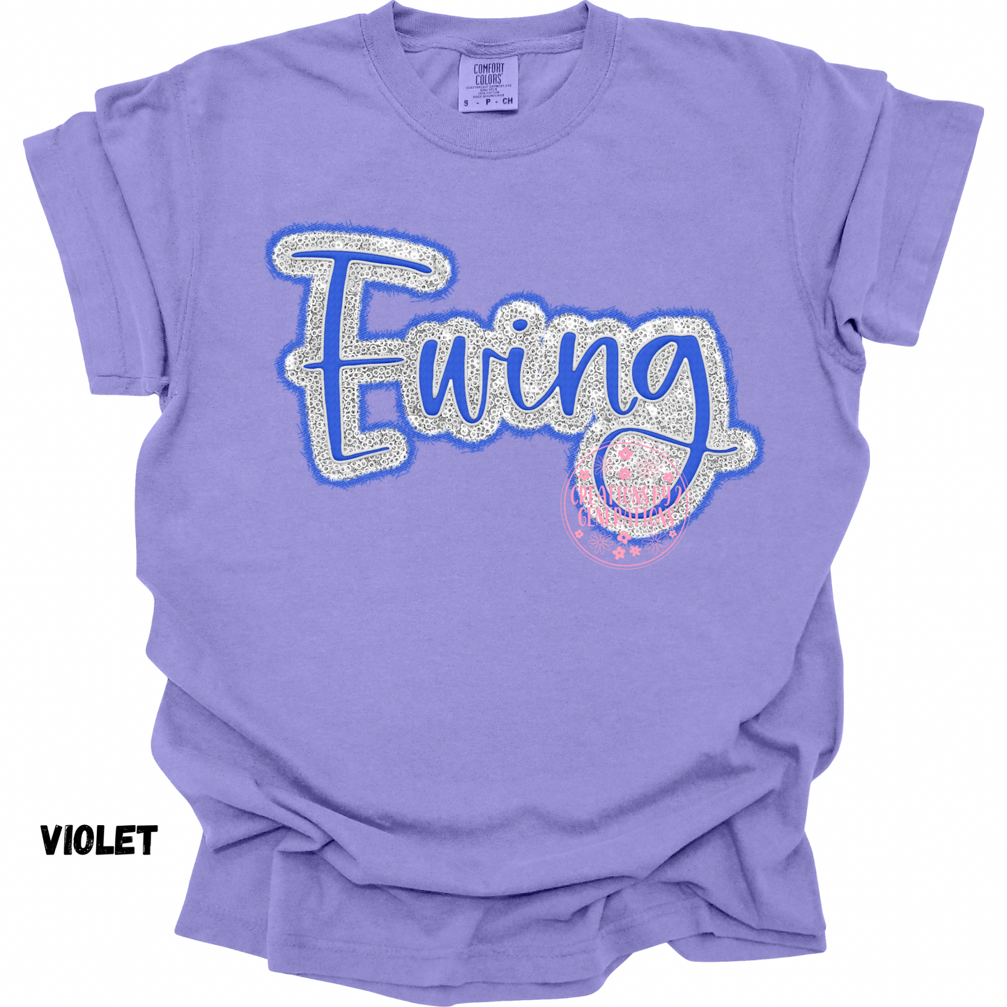 EWING CURSIVE FAUX SEQUINS PREORDER
