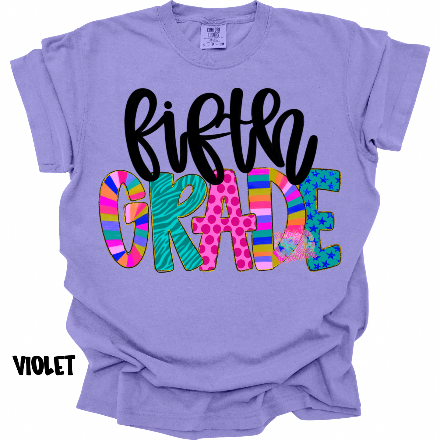 FIFTH GRADE COLORFUL PATTERNS BLACK CURSIVE PREORDER