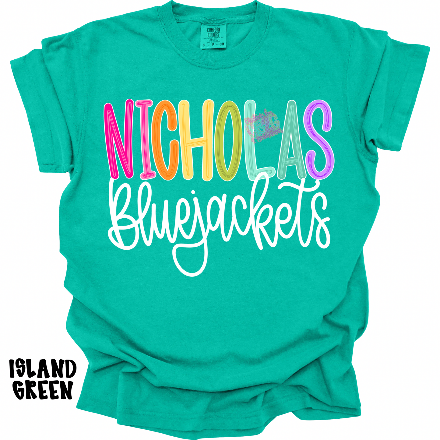 NICHOLAS BLUEJACKETS COLOR POP WITH WHITE CURSIVE PREORDER