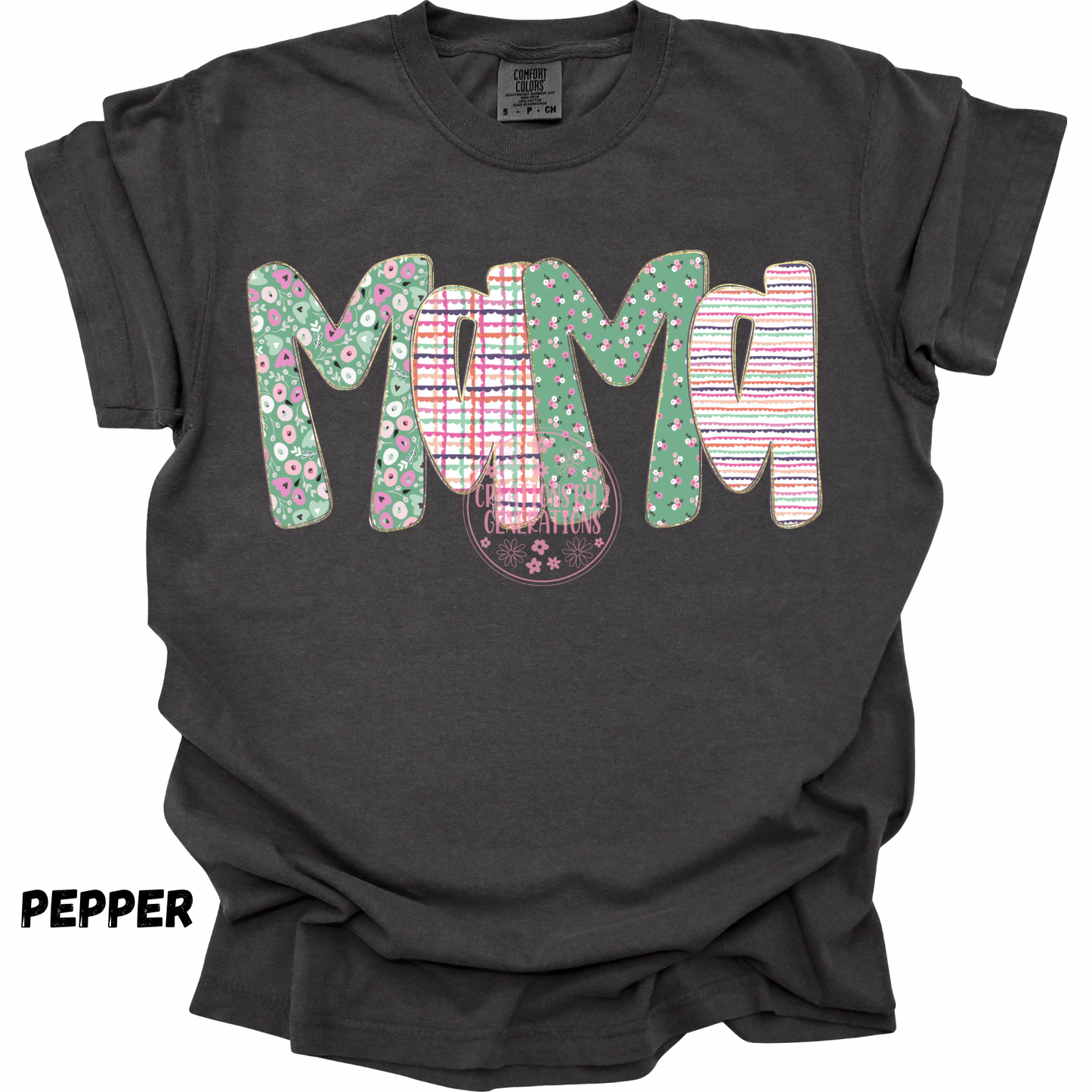 MAMA GREEN & PINK FLORAL STRIPES PREORDER