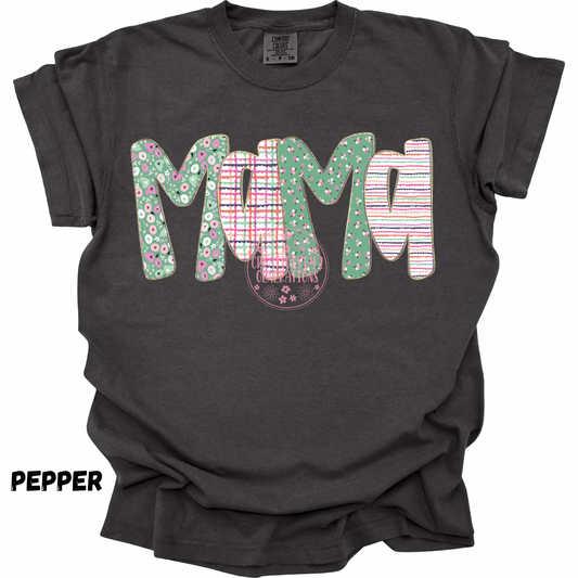 MAMA GREEN & PINK FLORAL STRIPES PREORDER