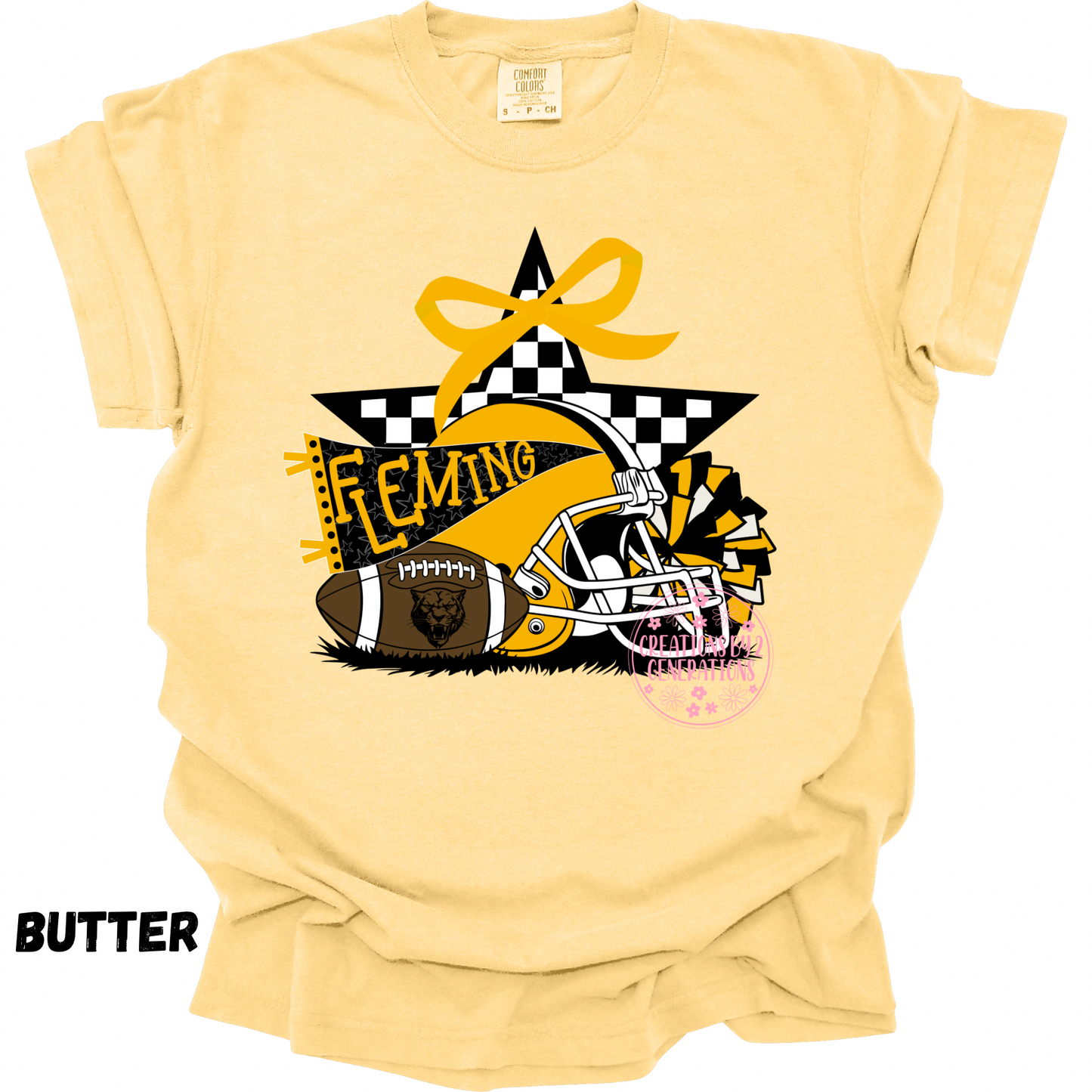 FLEMING FOOTBALL WITH CHECKERED STAR PRINT