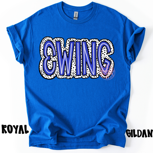 EWING BLUE BLACK DOTS GILDAN PREORDER (YOUTH)