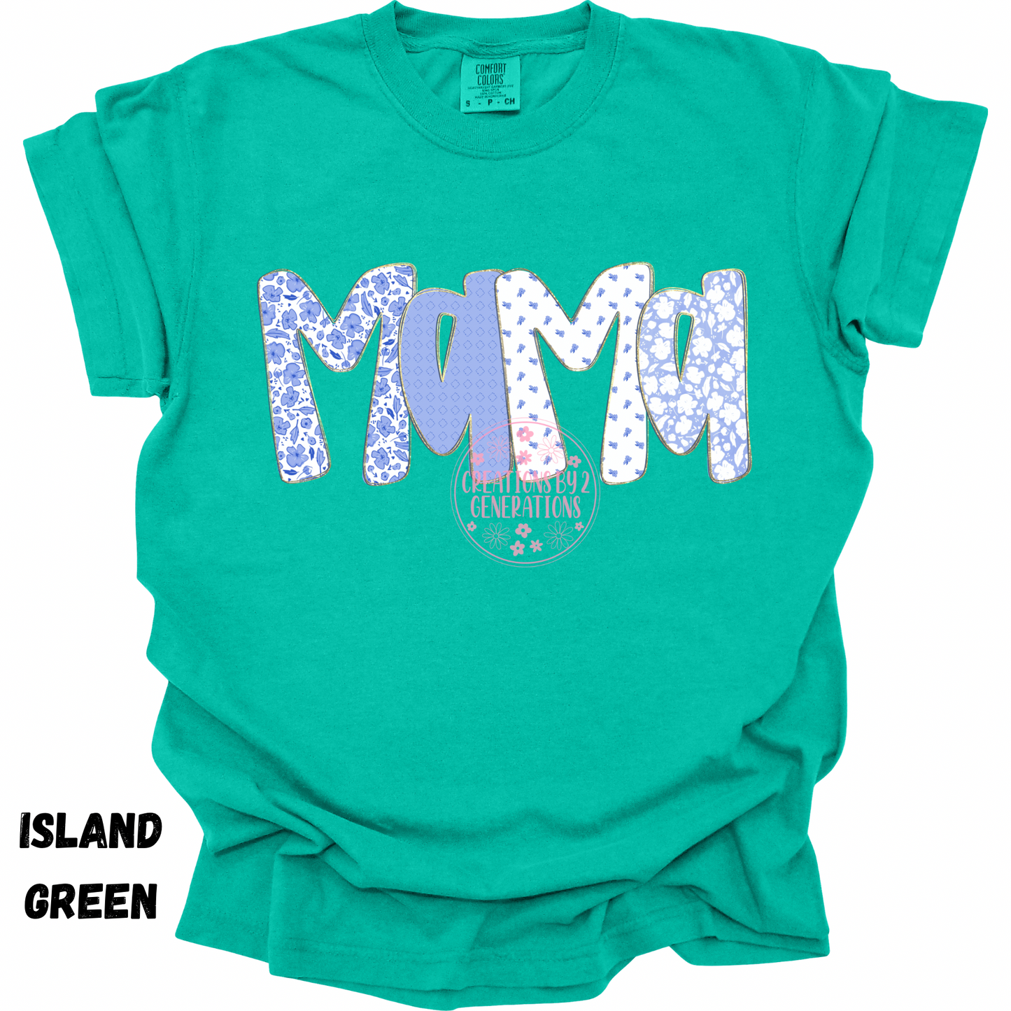 MAMA BLUE/WHITE FLORAL