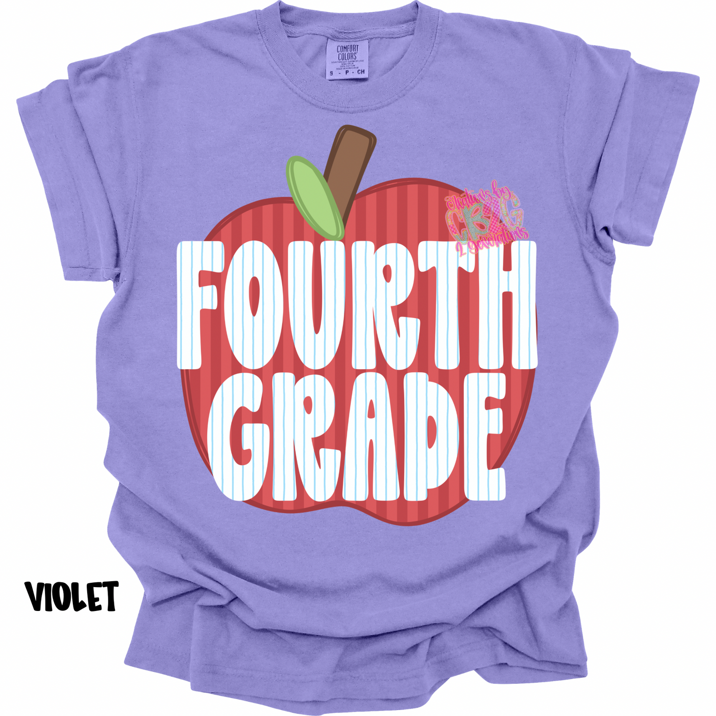 FOURTH GRADE APPLE STRIPES PREORDER (YOUTH)