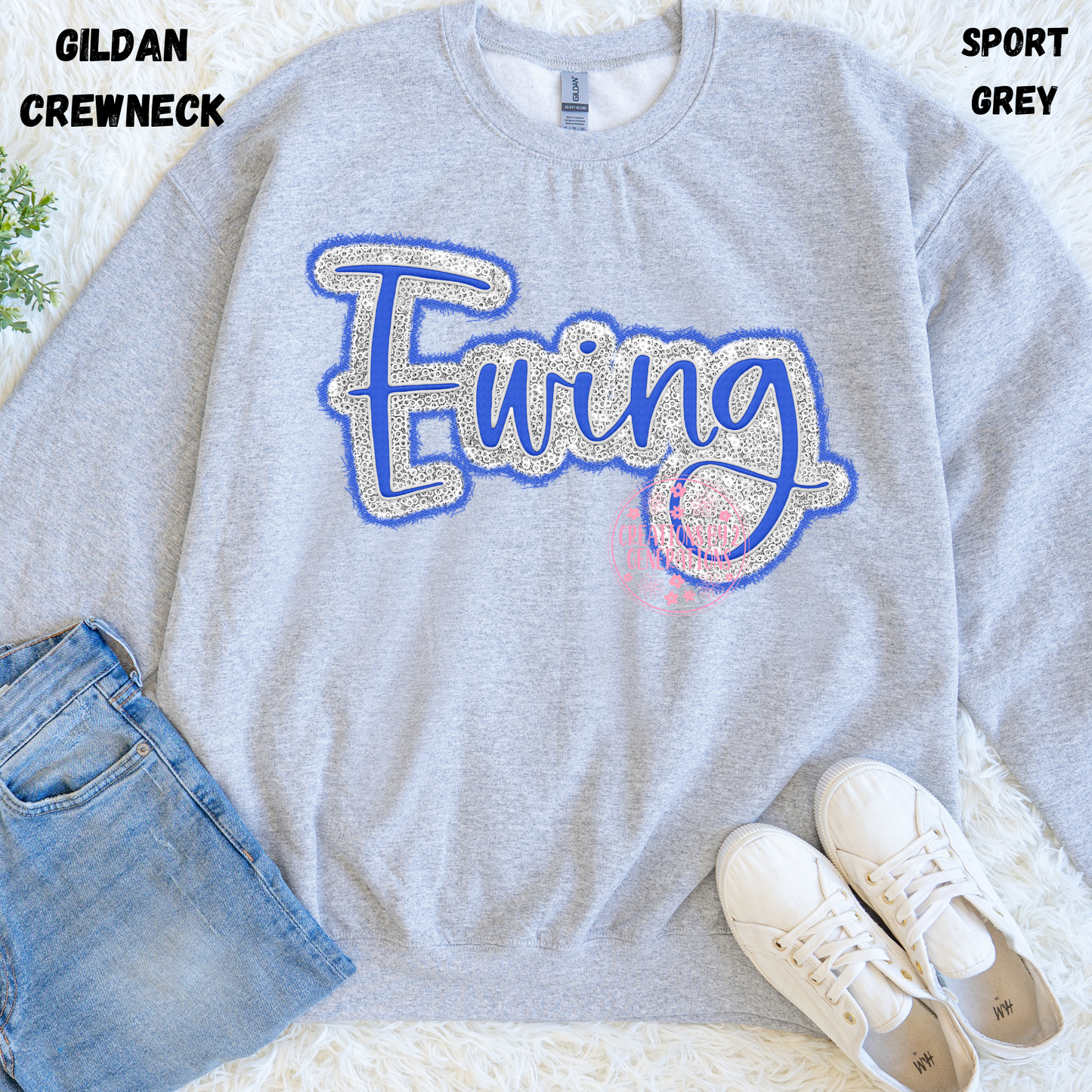 EWING CURSIVE FAUX SEQUINS SWEATSHIRT PREORDER