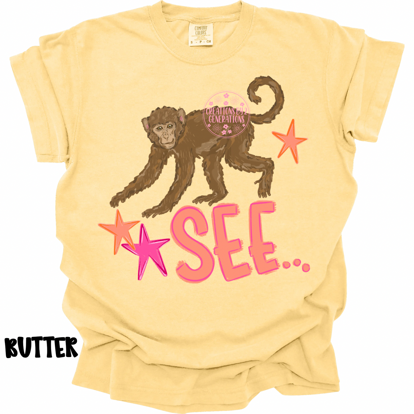 MONKEY SEE (FRONT) MONKEY DO! (BACK) PINK/ORANGE PREORDER