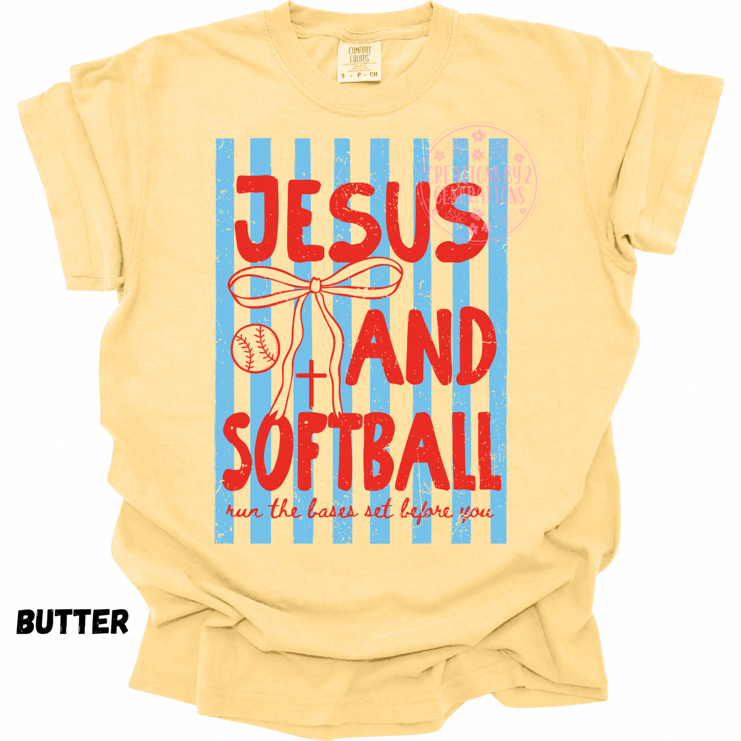 DISTRESSED JESUS AND SOFTBALL BLUE/RED PREORDER
