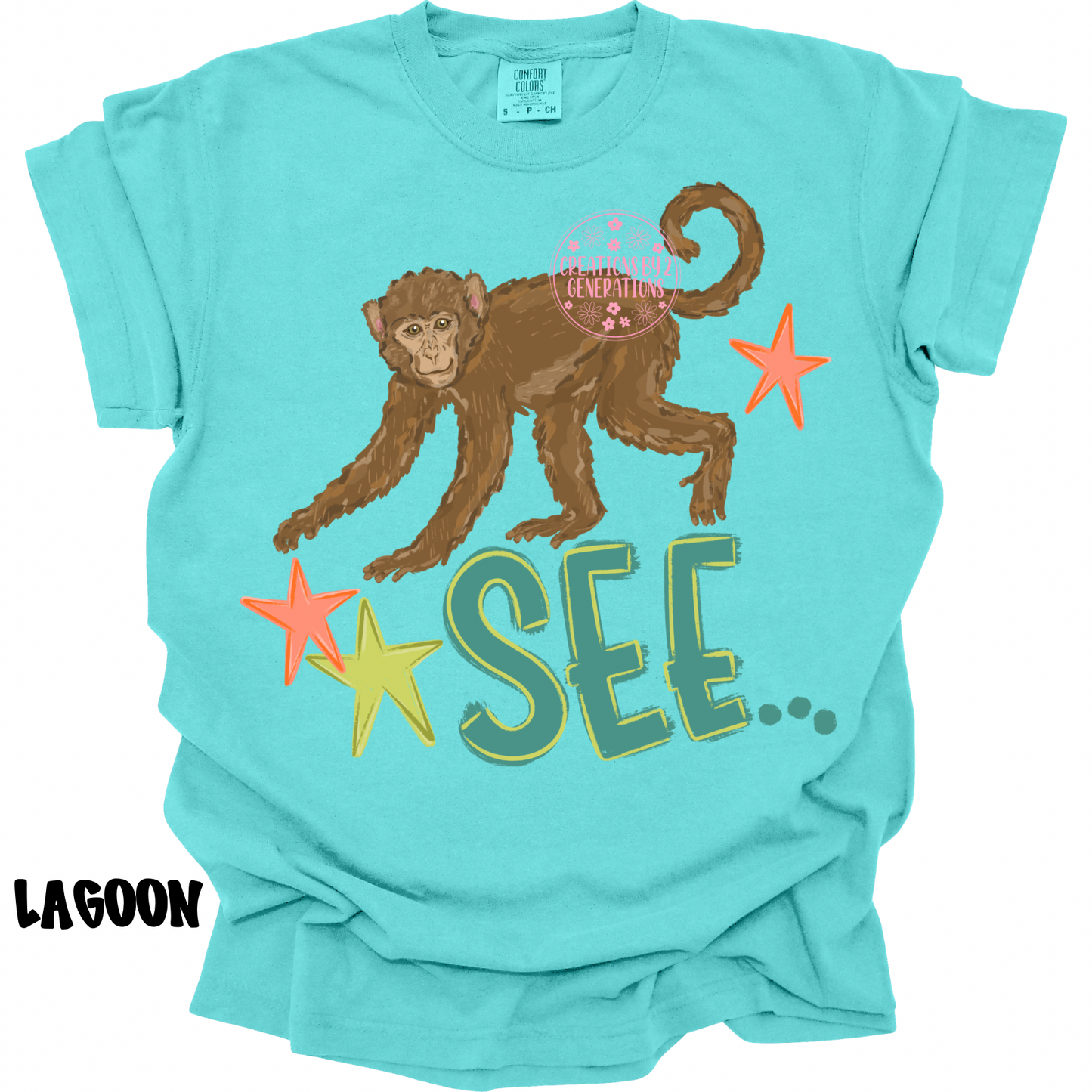MONKEY SEE (FRONT) MONKEY DO! (BACK) GREEN/ORANGE PREORDER