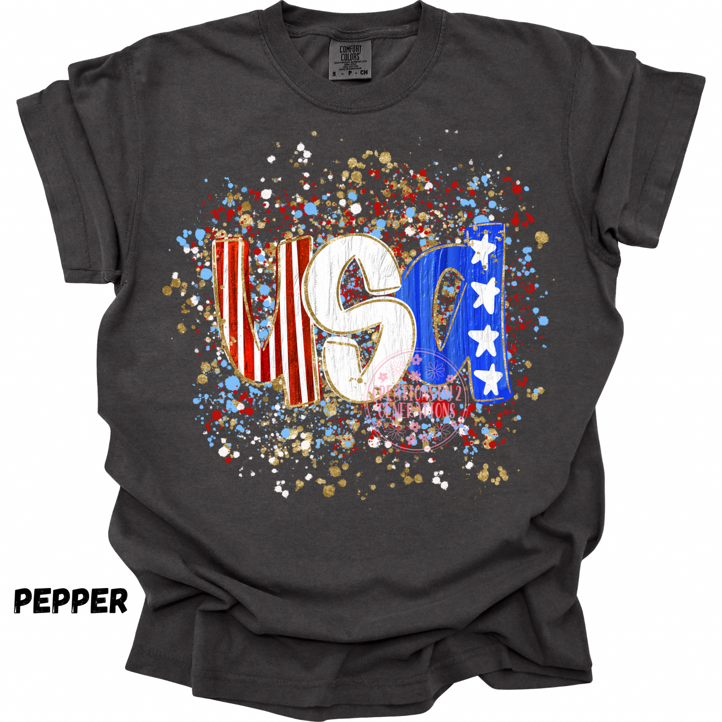 USA WITH STARS & STRIPES FAUX TEXTURED PREORDER