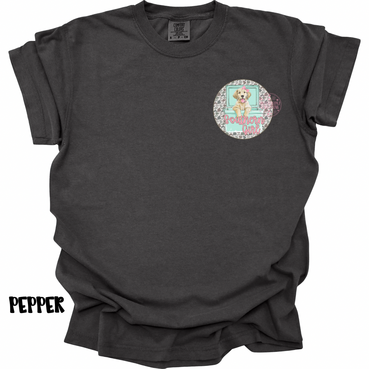 SOUTHERN GIRL DOG WITH BOW IN COOLER WITH FRONT POCKET DESIGN PREORDER (YOUTH)