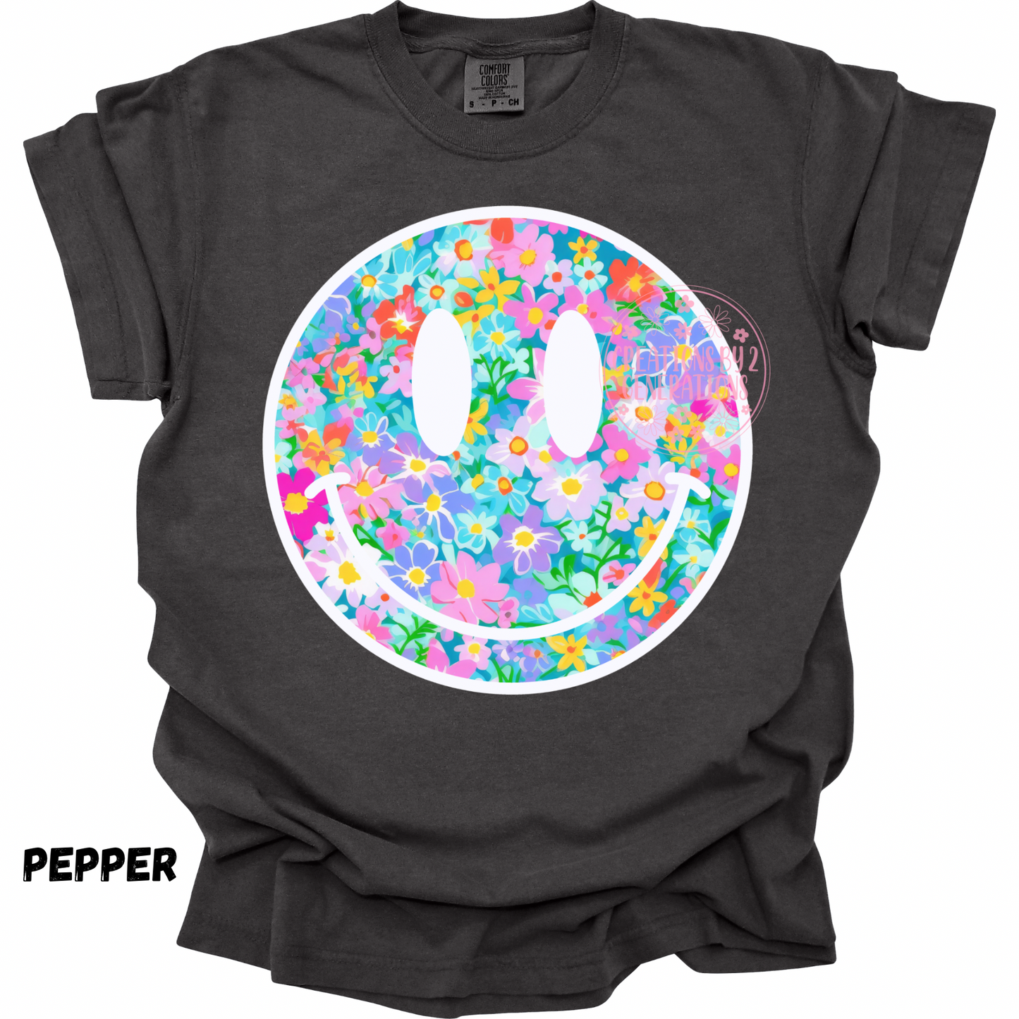 FLORAL WHITE OUTLINE SMILEY PREORDER