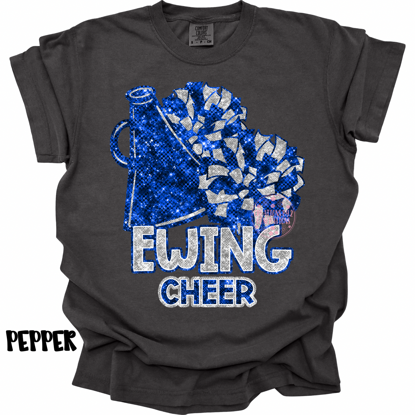 EWING CHEER BLUE/SILVER FAUX SEQUINS PREORDER