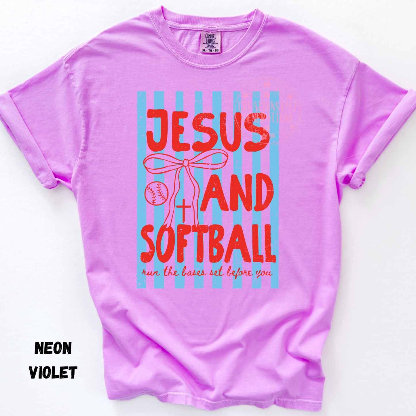 DISTRESSED JESUS AND SOFTBALL BLUE/RED PREORDER