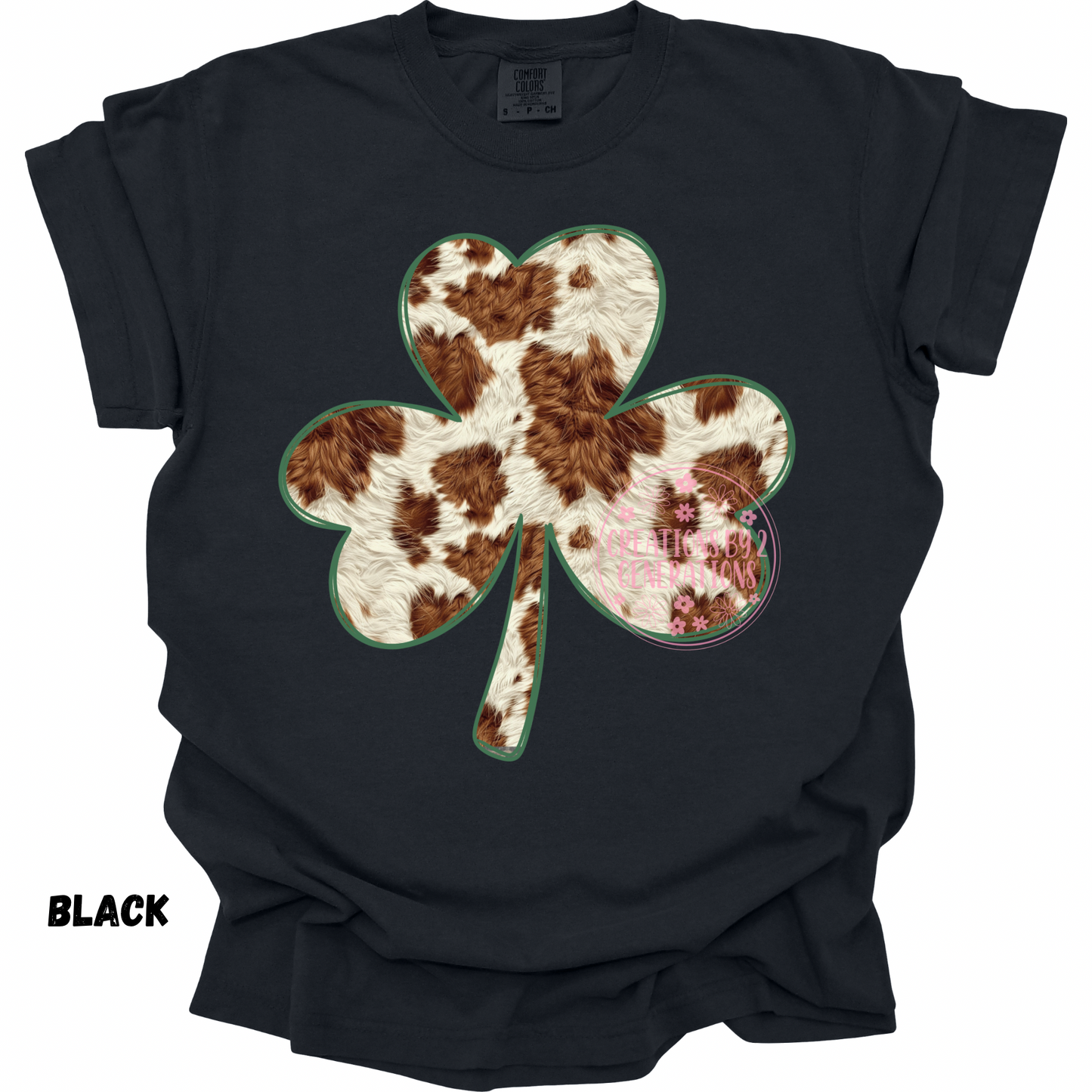 SHAMROCK COW PRINT FAUX TEXTURED