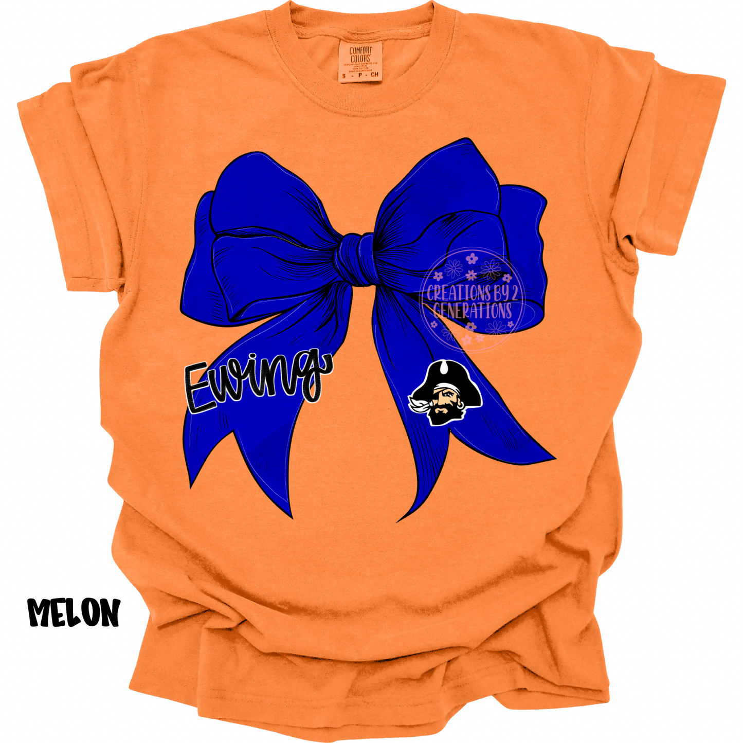 BLUE BOW WITH EWING PIRATE HEAD PREORDER (YOUTH)