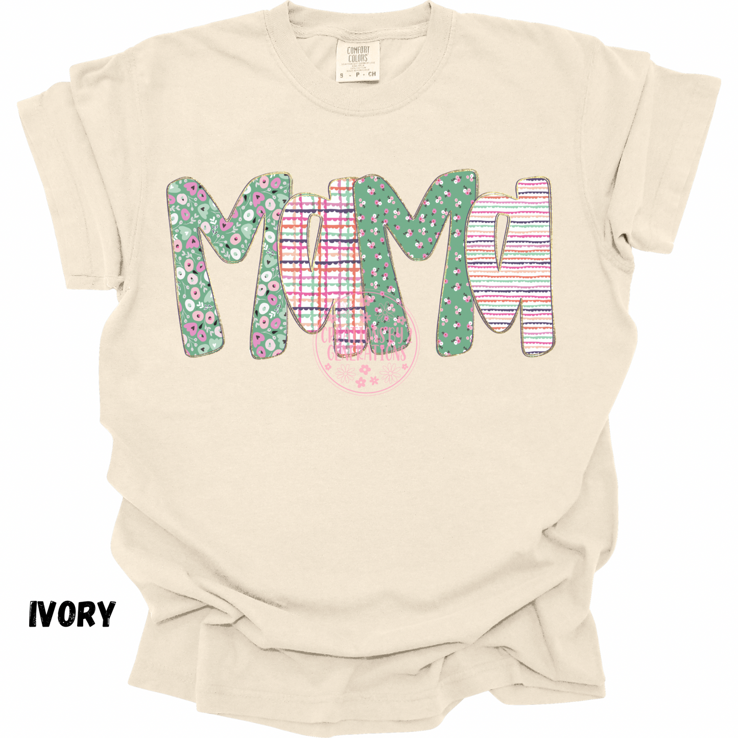 MAMA GREEN & PINK FLORAL STRIPES PREORDER