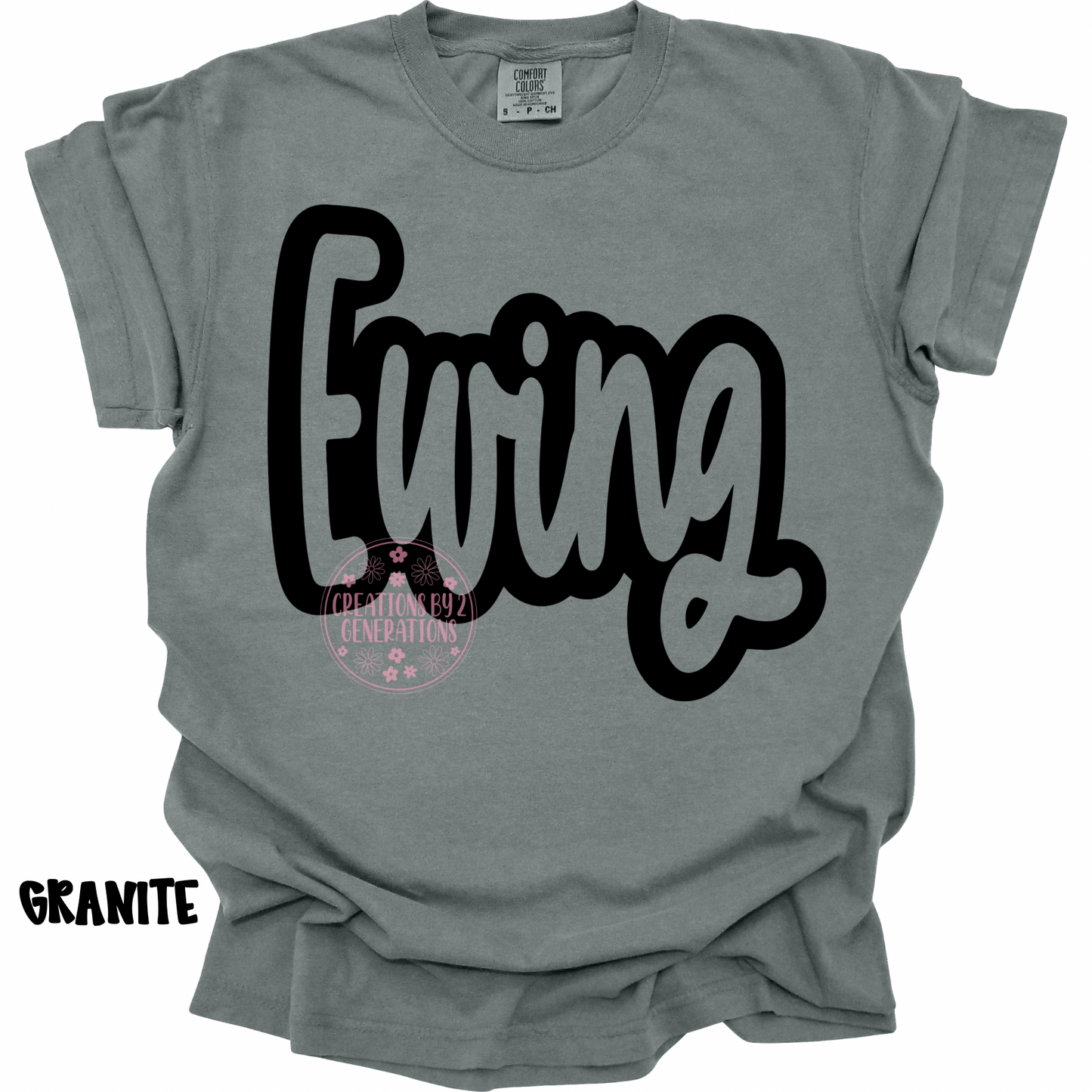 EWING BLACK CURSIVE OUTLINE PREORDER
