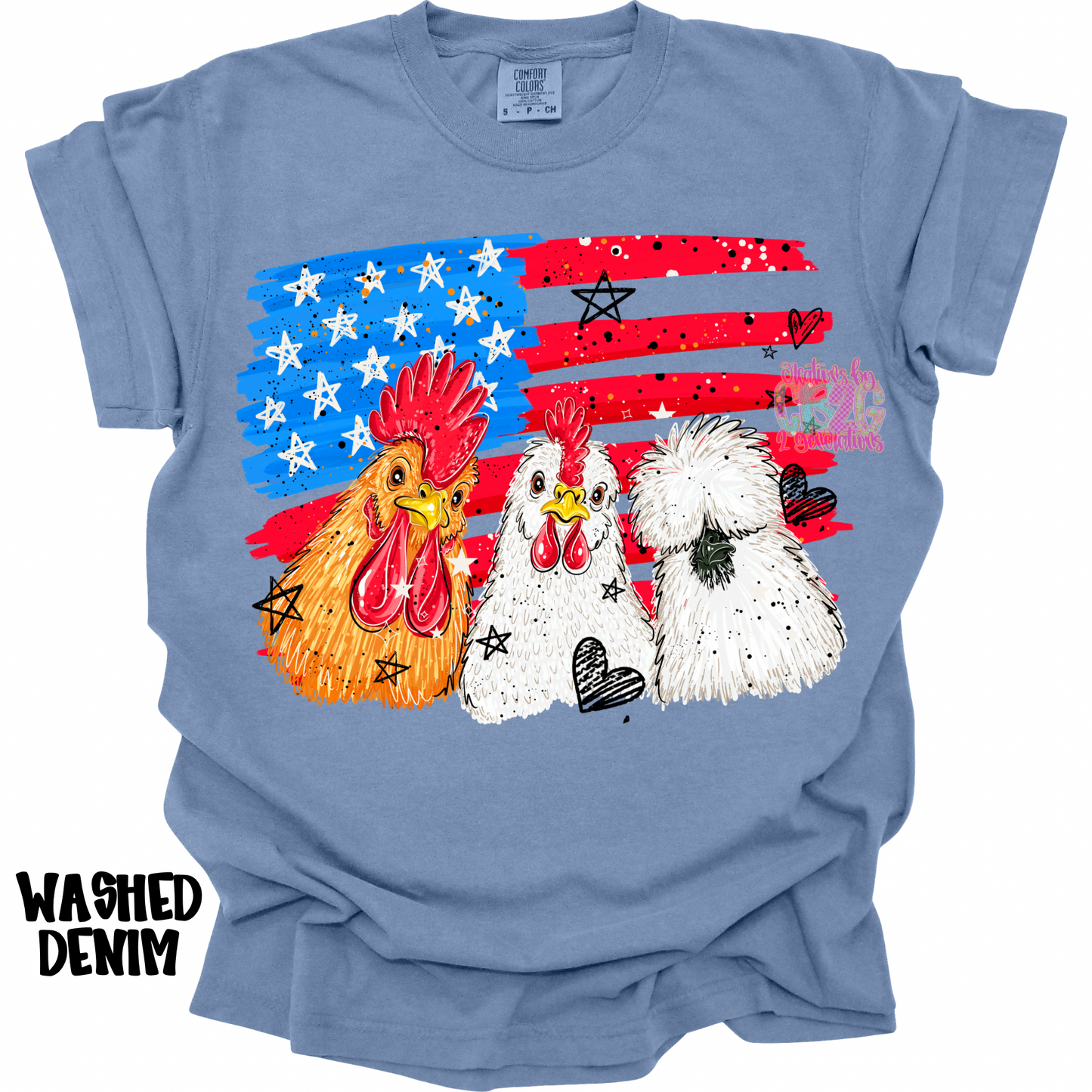 3 CHICKENS WITH FLAG PREORDER