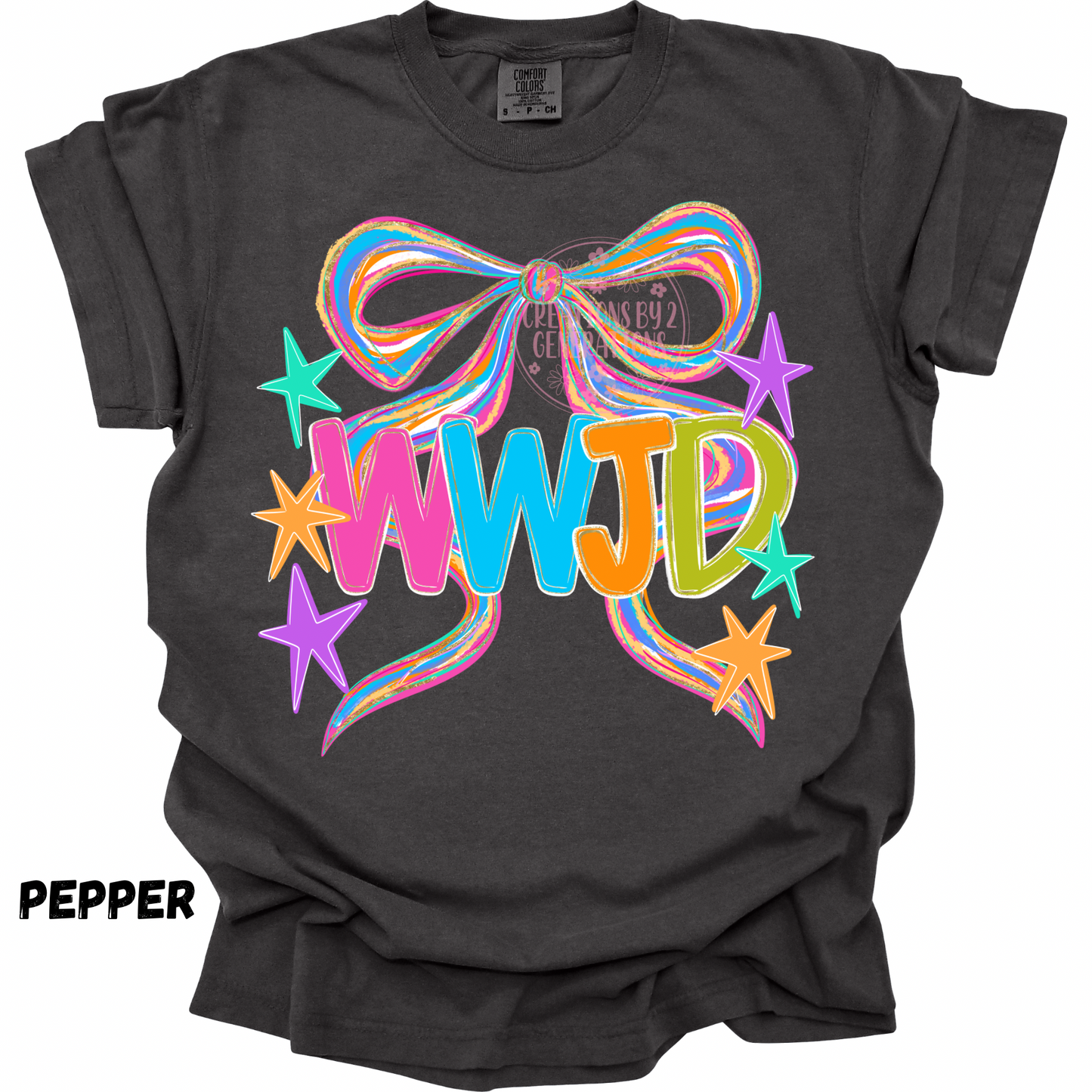 WWJD COLORFUL WITH BOW PREORDER