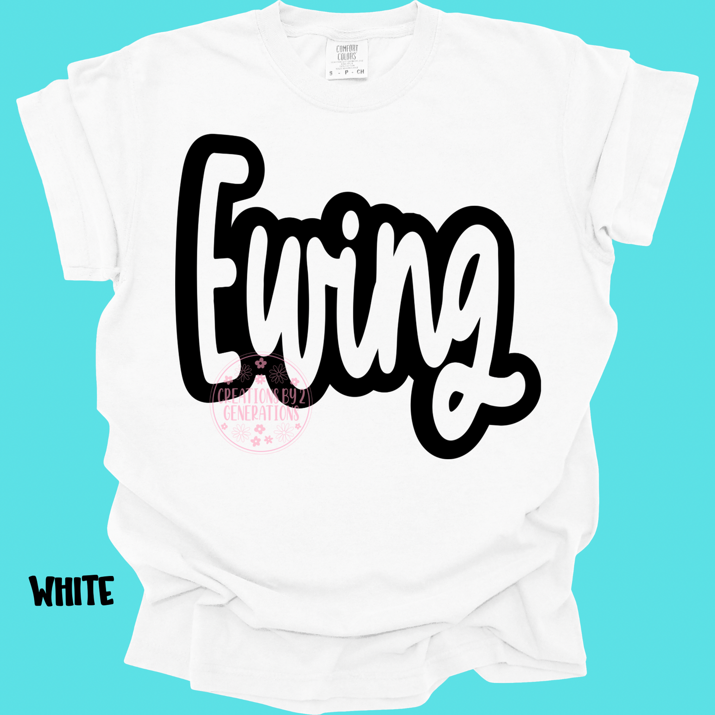 EWING BLACK CURSIVE OUTLINE PREORDER