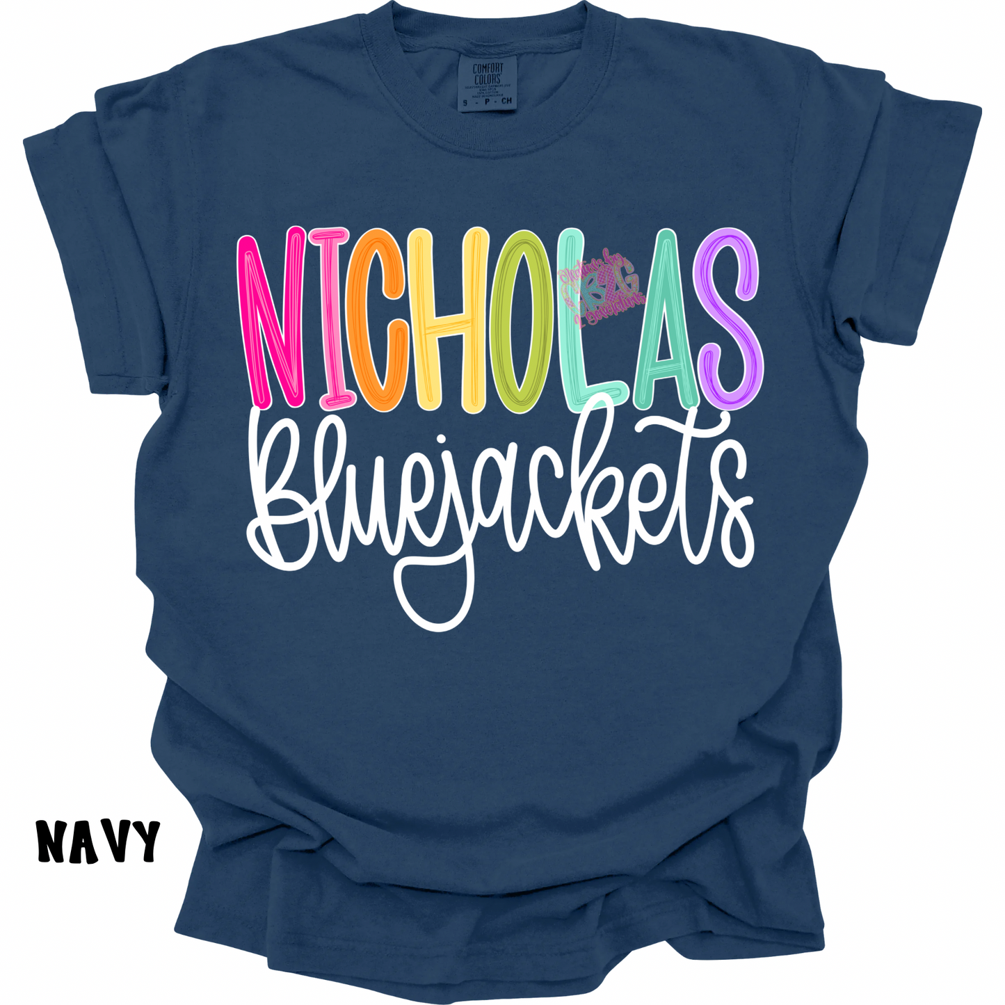 NICHOLAS BLUEJACKETS COLOR POP WITH WHITE CURSIVE PREORDER