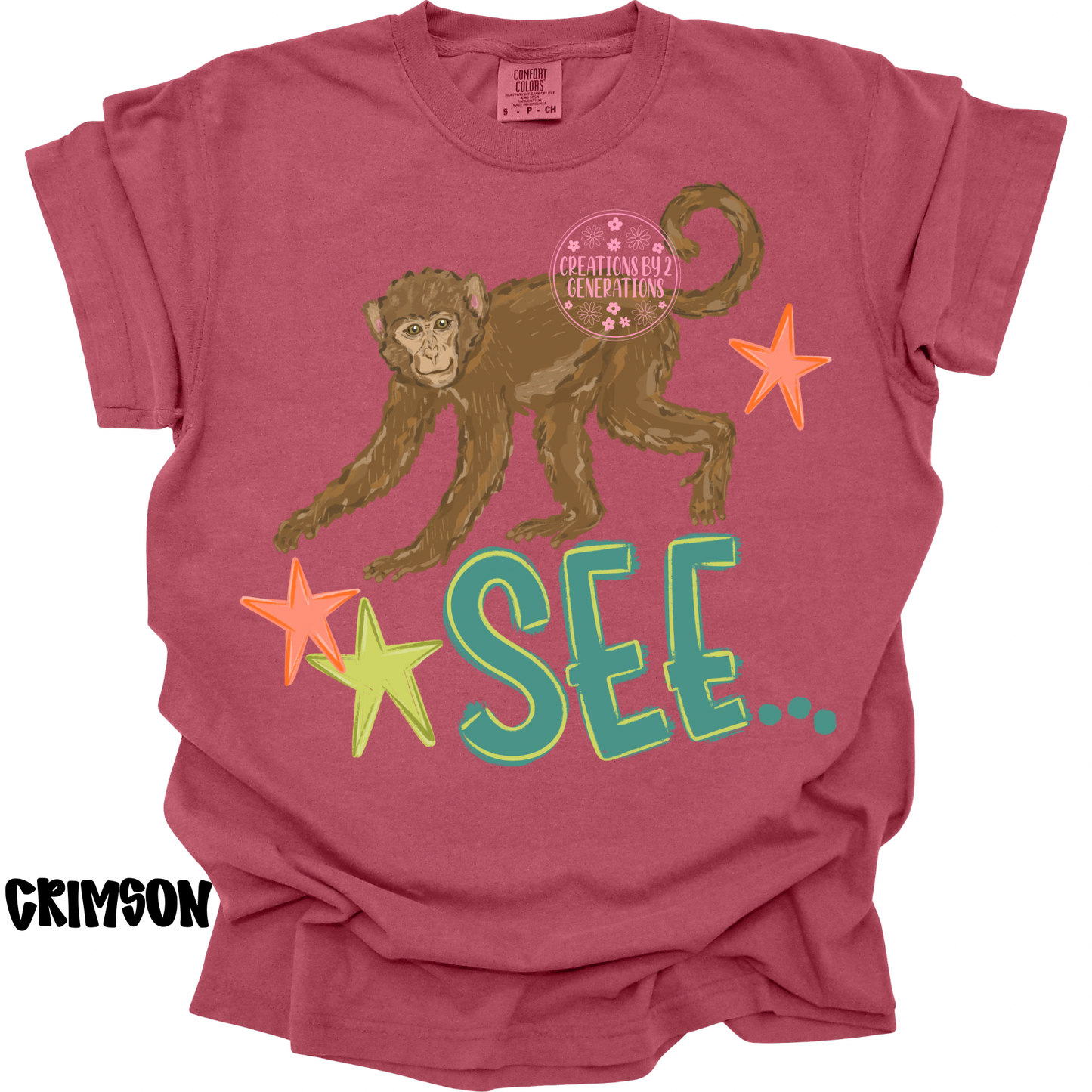 MONKEY SEE (FRONT) MONKEY DO! (BACK) GREEN/ORANGE PREORDER