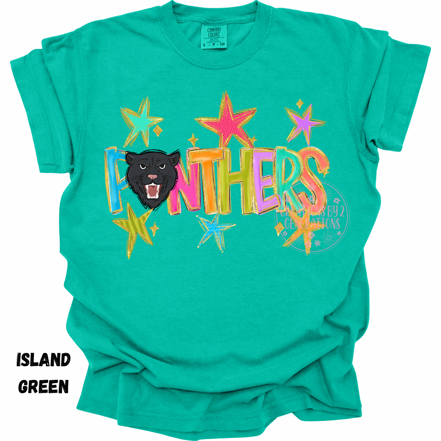 PANTHERS WITH MULTICOLORED STARS