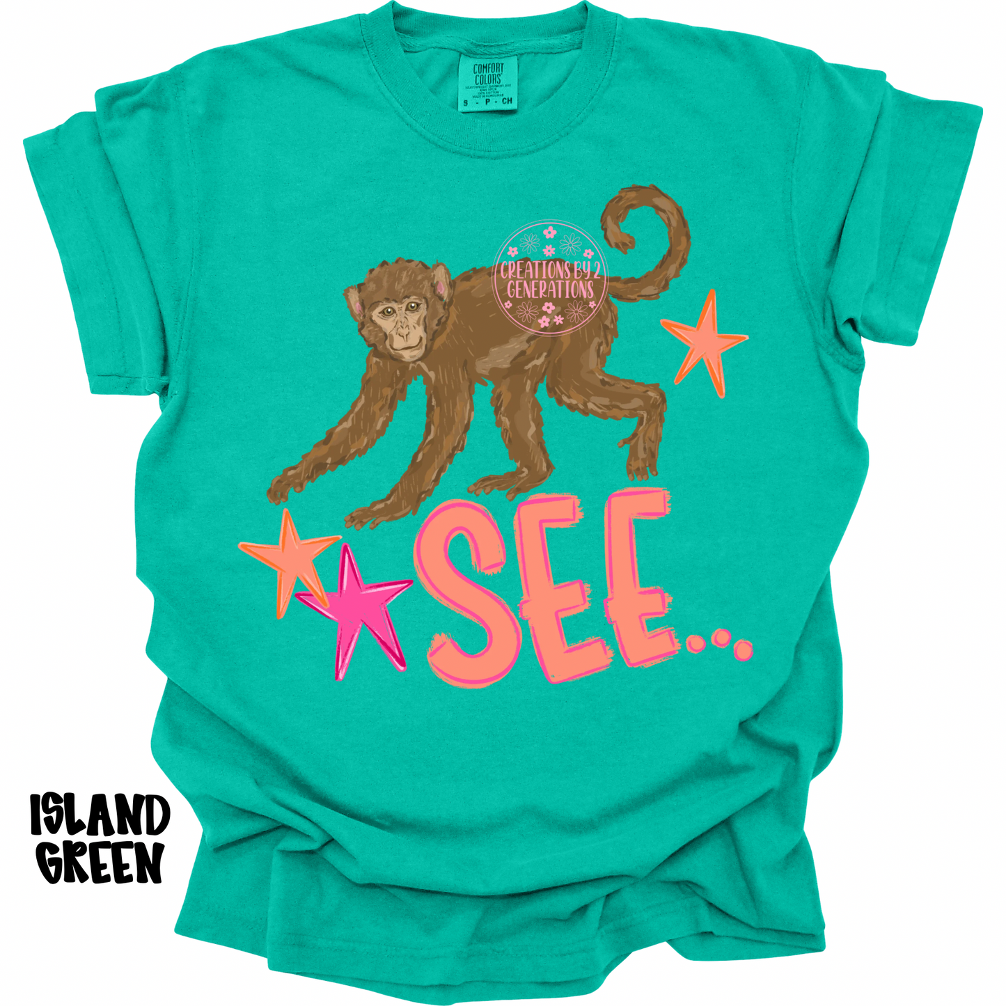 MONKEY SEE (FRONT) MONKEY DO! (BACK) PINK/ORANGE PREORDER