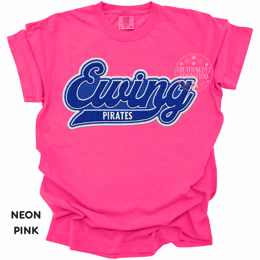 EWING PIRATES FAUX EMBROIDERY ADULT PRINT