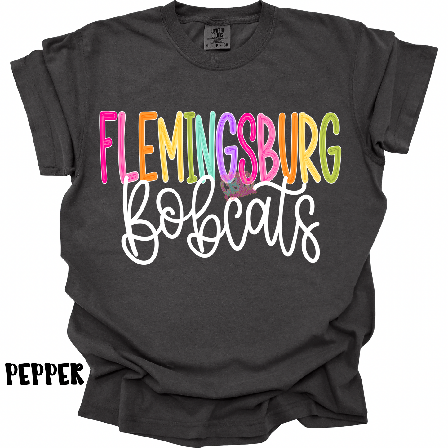 FLEMINGSBURG BOBCATS COLOR POP WITH WHITE CURSIVE PREORDER