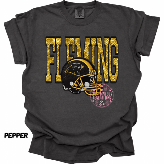 FLEMING FAUX SEQUINS WITH FOOTBALL HELMET PRINT