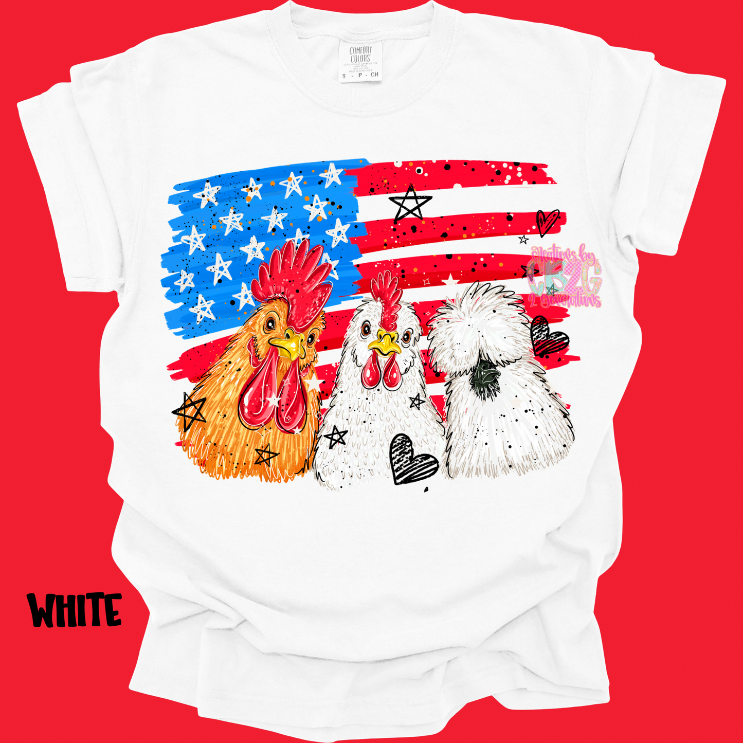 3 CHICKENS WITH FLAG PREORDER