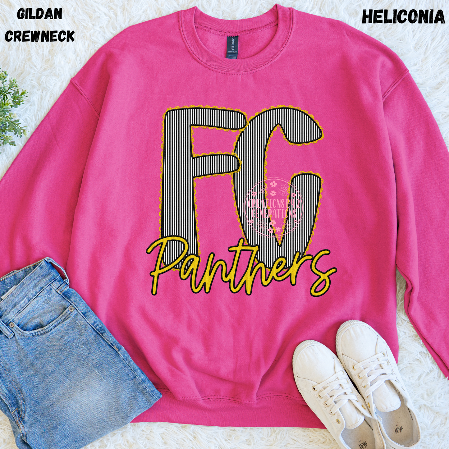 FC STRIPES PANTHERS FAUX EMBROIDERY SWEATSHIRT
