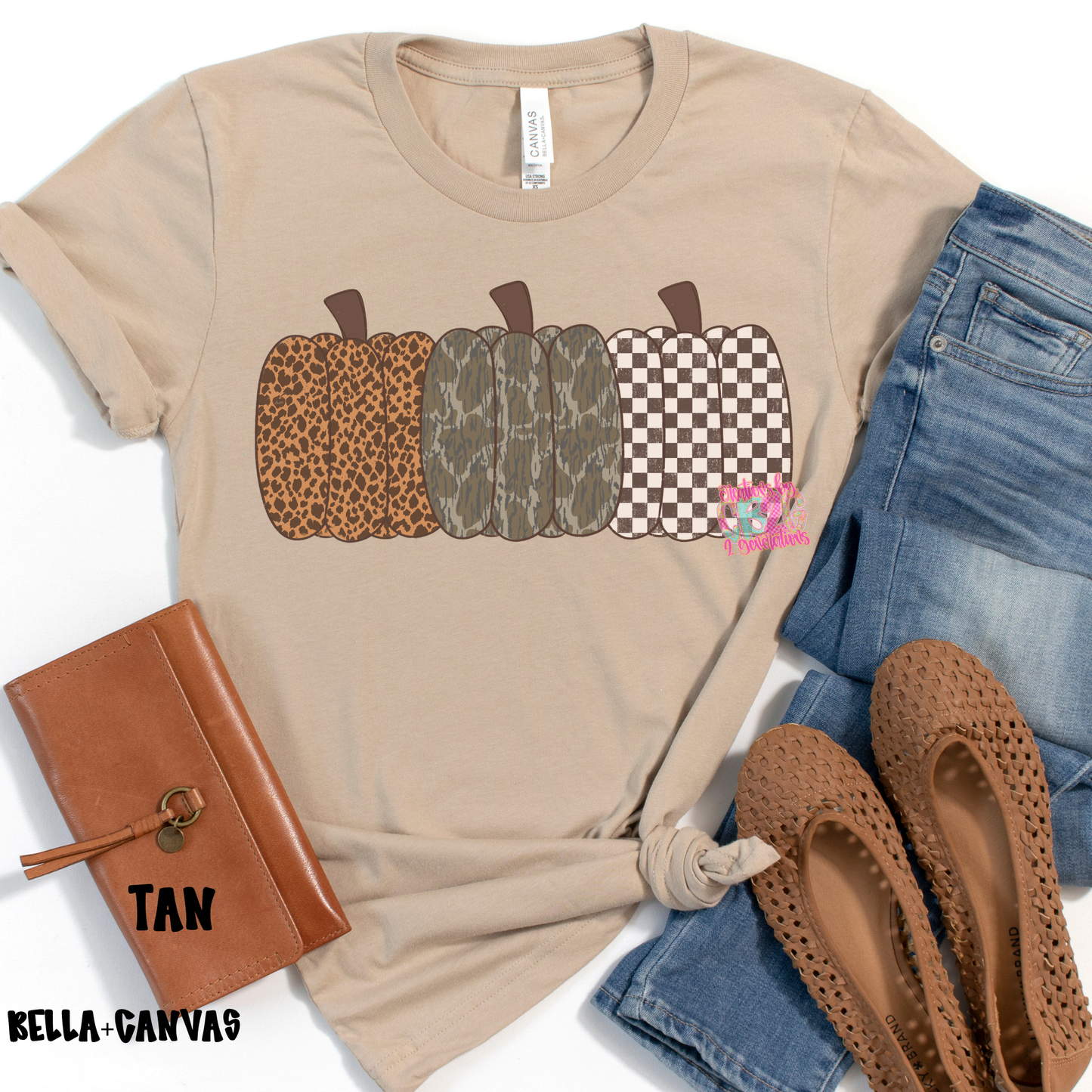 3 PATTERNED PUMPKINS CAMO/CHECKERED BELLA+CANVAS PREORDER