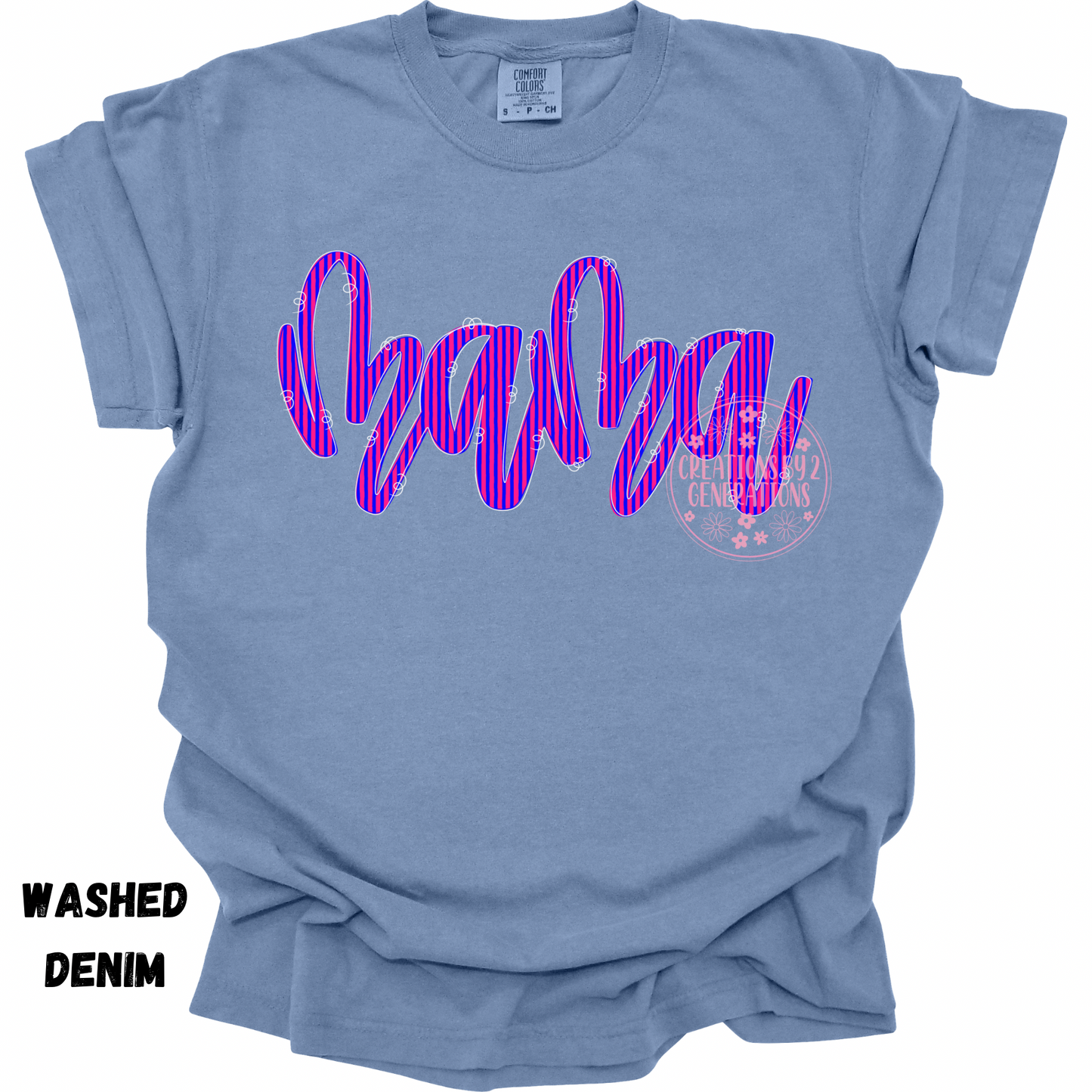 MAMA PINK/BLUE STRIPES